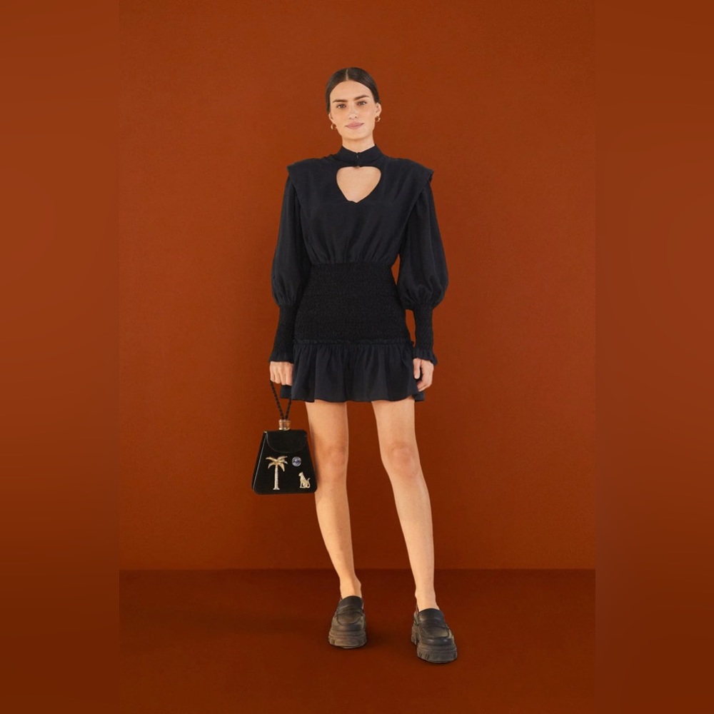 Black Heart Neckline Mini Dress Farm Rio